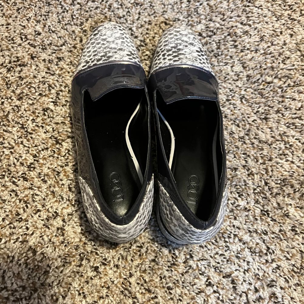 LOGO Snake Print Ballet Flats Slip-On Loafers‎ Classic Work Casual Shoes